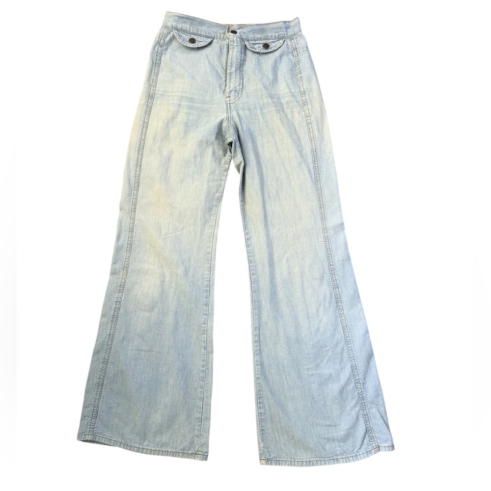 Levis Vintage 70s Orange Tab Light Wash High Rise Bell Bottom Jeans Rare - Picture 2 of 8